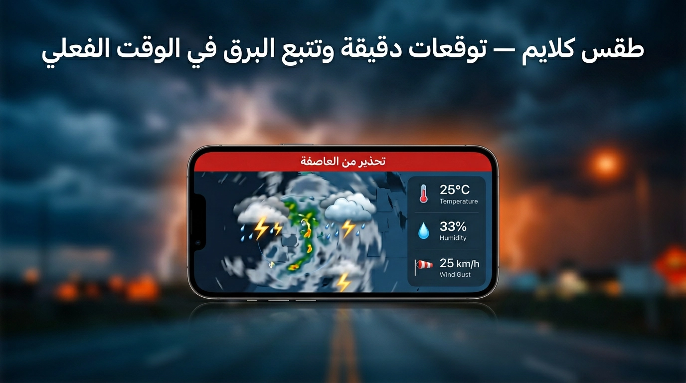 برنامج Clime Weather للأندرويد 2026 — تتبع الطقس والبروق بدقة في الوقت الحقيقي