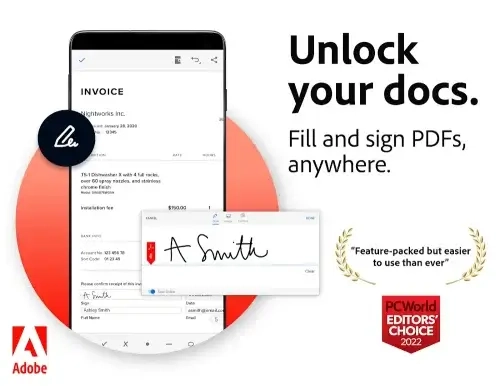 لقطة شاشة لعملية التحرير في Adobe Acrobat Reader